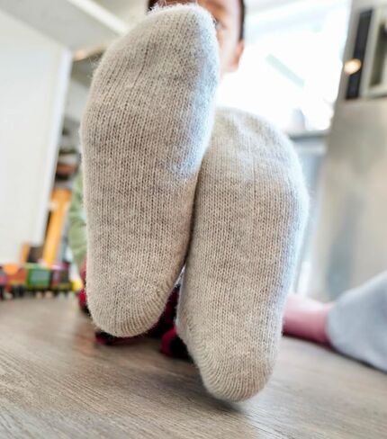 KIDS Pure Wool Socks - Made from Dye-Free Organic Mongolian Sheep Wool - Soft, Cozy Small Kids Winter Essentials in Saudi Arabia
