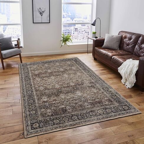 Vintage Floral Indoor Door Mat Area Rug,2x3 Entryway Washable Rug Non Slip Low Pile Small Area Rug for Front Door Entrance Kitchen Laundry Bedroom Beside and Bathroom.(Beige, 2'×3') in Saudi Arabia
