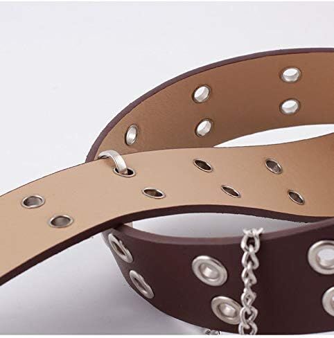 YCMI Punk Rock Double Grommet PU Leather Belt With Chain for Women & Men in Kuwait