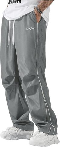 Men's Y2K Baggy Sweatpants Parachute Pants Wide Leg Vintage Track Pants Casual Streetwear in Saudi Arabia