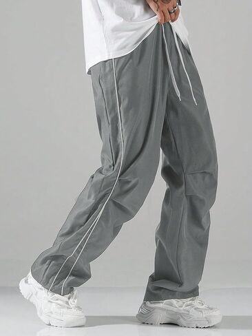 Men's Y2K Baggy Sweatpants Parachute Pants Wide Leg Vintage Track Pants Casual Streetwear in Saudi Arabia