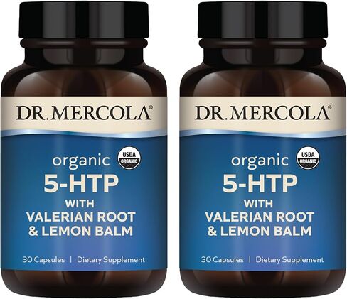 الدكتورة Mercola Organic 5-HTP مع جذر فاليريان وبلسم الليمون ، 30 حصصًا (30 كبسولة) ، ملحق غذائي ، نوم مريح ، غير محلي ، معتمد من وزارة الزراعة الأمريكية العضوية in Kuwait
