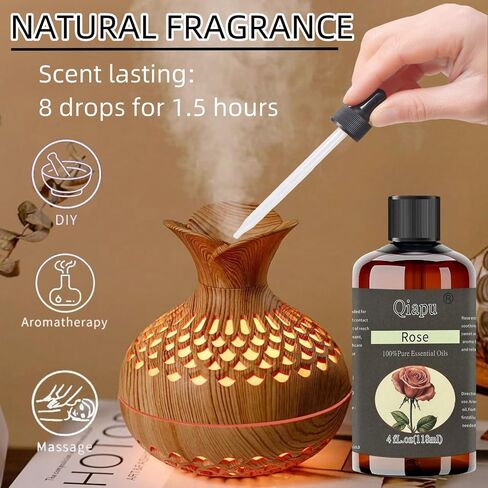 Pure and Natural Rose Diffuser Scented Oil Premium Aromatherapy for Laundry Scented Oils with Dropper in Saudi Arabia