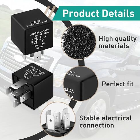 2 PCS P6SDT FOAB-14B192-AA RELAY-12VDC 40A 5 ، ملاءمة لنماذج فورد ، ضمان تشغيل مستقر للأنظمة الكهربائية للسيارات in Kuwait