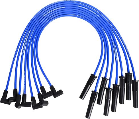 RLP Silicone Silic Plack Wirrs Lit 8.0mm blue replication for Ford Fe 332 ، 352 ، 360 ، 390 ، 406 ، 410 ، 427 + 428 Fit Big Block Ford Hei 351c ، 351m ، 400m ، 429 +460 in Kuwait