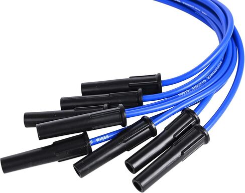 RLP Silicone Silic Plack Wirrs Lit 8.0mm blue replication for Ford Fe 332 ، 352 ، 360 ، 390 ، 406 ، 410 ، 427 + 428 Fit Big Block Ford Hei 351c ، 351m ، 400m ، 429 +460 in Kuwait