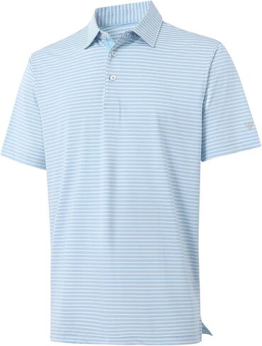 M MAELREG Golf Polo Shirts for Men Stripe Performance Moisture Wicking Dry Fit Collared Mens Polo Shirts Short Sleeve in Saudi Arabia