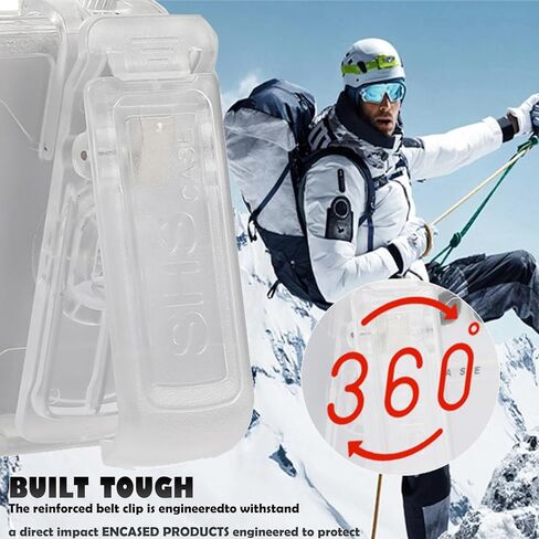 CCSamll for iPhone 15 Pro Max Case Crystal Clear with Belt Clip Holster, [Not Yellowing] [Military Drop Protection] Shockproof with 360°Rotating Kickstand for iPhone 15 Pro Max BLF Transparent in Kuwait