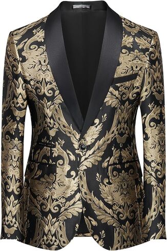 Men’s Suit Jacket Jacquard Slim Fit Shawl Lapel Tuxedo Wedding Party Prom Suit Coat in Saudi Arabia