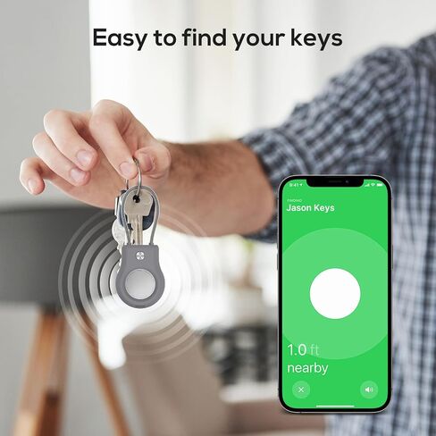حامل سلسلة مفاتيح AirTag - (4 عبوات) حافظة قفل Airtag مع كابل سلكي متوافق مع Apple AirTags، حافظة واقية متينة للغاية ضد الضياع مع حلقة مفاتيح للأمتعة، المفاتيح، حقيبة الظهر، الحيوانات الأليفة، الحقيبة، أسود in Saudi Arabia