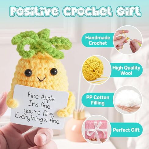 Positive Potato Bulk Emotional Support Pickle, 3 Inch Handmade Crochet Vegetables Animals Dolls, Encouragement Gifts for Friends Coworker, Décor for Desk Home Office (9 Varied) in Kuwait