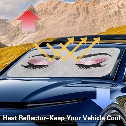 Bulopur Car Windshield Sunshade Eyes Window Window Shades قابلة للطي مضحكة واقي من الزجاج الأمامي Auto Auto 1 in Kuwait