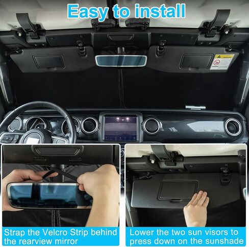 Premium Windshield Sun Shade for 2018-2025 Jeep Wrangler JL JLU & 2020-2025 Jeep Gladiator, Reflective 310T Material Front Window Sun Visor Blocks UV Rays Foldable Sunshade with Storage Pouch in Saudi Arabia