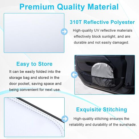 Premium Windshield Sun Shade for 2018-2025 Jeep Wrangler JL JLU & 2020-2025 Jeep Gladiator, Reflective 310T Material Front Window Sun Visor Blocks UV Rays Foldable Sunshade with Storage Pouch in Saudi Arabia