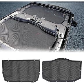 شاشة سقف سيارة Sunshade Mesh لعام 2024 2025 Jeep Wrangler JL 4 Door 4xe Top Accessories Bimini Roof Bikini ، بدون ضوضاء ، دائمة ، شمس جيدة ، حماية من الرياح والرياح والأسود