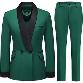 Women's Pants Suit 2 Piece Set Smil Fit Jacket Shawl Sollar Blazer Dress for Women