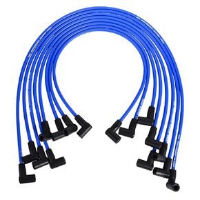 RLP Silicone Spark Plug Wires Set 8.0mm Black Replacement for Chevy GMC Small Block SBC HEI Distributor Valve Cover Wires 265 267 283 302 305 307 327 350 400