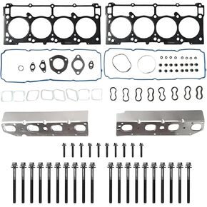 حشية رأس ES72200 مع لاصق RTV مع مجموعة البراغي المتوافقة مع 2009-2015 Chrysler Dodge Jeep RAM 5.7L Hemi OHV MLS ، مجموعات طوق المحرك استبدال OE# HS26423PT