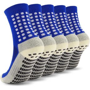 Ultrafun 5 Pairs Kids Youth Grip Soccer Socks Cushioned Non Slip Football Athletic Sports Socks