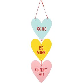 المرح Express Express Multicolor Wooden Candy Heart محادثة شماعات الباب (17.5 ") - 1 كمبيوتر. - تصميم أنيق ، لهجة مزخرفة مثالية للمنزل والهدايا