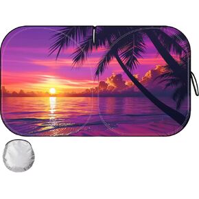 Windshield Sun Shade - Car Sun Shade Windshield Keeps Interior Cool, Foldable Sunshade for Car Windshield with Storage Bag for Cars, SUVs, 55'' x 32''