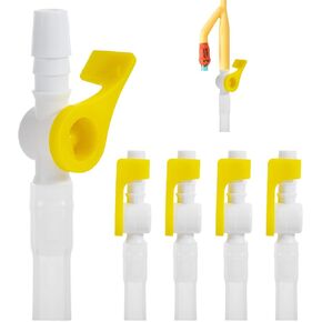 5 Packs Catheter Valve, Urine Drainage Catheter Valves, Comfortable Soft Silicone Extension Tubing Easy to Use Lever Tap with Smooth Edges Catheter Supplies Attaches to Leg Bags