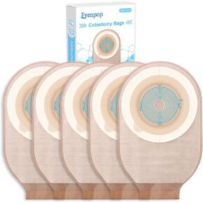 20PCS Colostomy Bags, Kids/Adults Medical Ileostomy Supplies, One Piece with Closure Ostomy Bags, 20-65mm Cut-to-Fit, Skin-Friendly and Comfortable