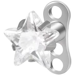 Kokoma 16g Cz Crystal Heart Dermal Tops and Base G23 Titanium microdermal piercings piercings surface percing studs bunk body Jewelry