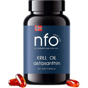 NFO Omega Krill Oil - Dual Marine Complex + Natural Antioxidant Astaxanthin | with Phospholipids | Premium Norwegian Formula 60 Capsules