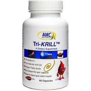 NWC Naturals ملحق زيت Tri-Krill للرجال والنساء ، يدعم صحة المفاصل ، وظائف الدماغ ، والعافية الشاملة مع أستازانتين