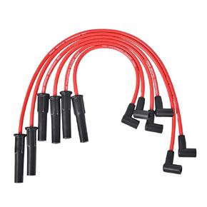 RLP Silicone Spark Plug Wires Set 8.0mm 6 Wires Red for HEI Distributor Compatible with Ford Truck 6 Cylinder 250 300 4.9L