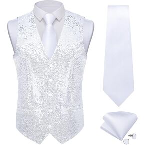 Dibangu Mens Sequin Stest عرض خصر صدرية لامعة من الرقابة و Square Square Squar
