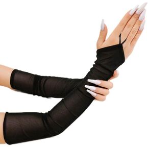 Women's Long Fingerless Sheer Gloves, Tulle Mesh Gloves for Wedding, Bridal, Opera, Party, Halloween Costume in Kuwait