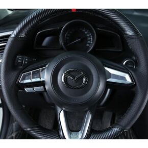 Maxdool Red Teading Cover Cover Steprateer Frame Trim for Mazda 3 ، 6 ، CX-5 ، CX-9 incories (ألياف الكربون)