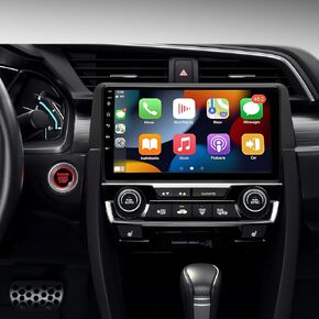 4+64G Android 13 Carplay Car Stereo Radio Compatible Honda Civic LX Ex Sport Hatchback 2016-2021 ، 9 '' HD Touch Screen متوافق مع Android Auto ، وكاميرا النسخ الاحتياطي AHD ، ورابط المرآة ، GPS ، WiFi ، FM RDS