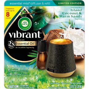 AIR WICK® Essential Mist - Vibrant Starter Kit - 1+1 Island Coconut & Warm Sands, Air Freshener, Essential Oils