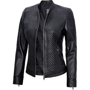 Fjackets جلدي سترة نساء - Lambskin Leather الأنيق مع الأناقة والراحة الخالدة