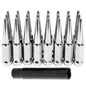 24pcs ، m14x1.5 رفع عجلات المكسرات ، مقعد انتفاخ مخروطي ، نهاية مغلقة مع مفتاح مقبس واحد ل Silverado Sierra 1500 عجلات العجلة ما بعد البيع
