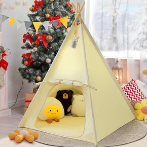 خيمة RongFa Teepee للأطفال - خيمة لعب محمولة للأطفال للاستخدام الداخلي والخارجي (أبيض)