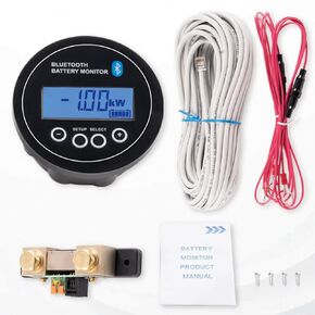 Smart Battery Monitor with Bluetooth Connectivity (6.5-70 VDC) - Charge Status Monitoring for Android Devices Relace OE BMV-712