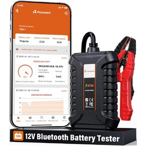 FOXWELL BT60 Car Battery Tester, 12V Bluetooth Battery Load Tester via App, No Login Need, Wireless Report Share, Cranking Charging System Alternator Analyzer for Car Marine RV Motorcycle Truck ATV