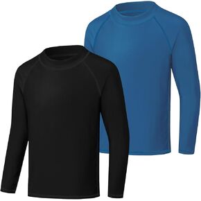 MEETWEE Boys UPF 50+ Rash Guard Swim Shirts Long Sleeve Kid Swimwear Quick Dry Lightweight Shirt for Swiming Beach