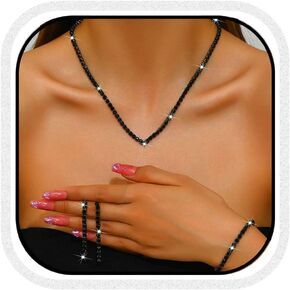 UniCra Rhinestone الزفاف الزفاف المجوهرات مجموعة سوار القلادة الفضية مجموعات سوار الحفلات الراقصة مجموعات المجوهرات الرسمية للنساء والعرائس