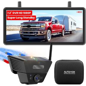 Auto Vox Wireless Camera Camera Magnetic Magnetic: تشمل حقيبة التخزين المحمولة تركيبًا سهلاً لمدة 1 دقيقة ، شاشة 1080 بكسل ، تغطية مستقرة 380 قدمًا احتياطيًا للشاحنة ، سيارات الدفع الرباعي ، RV ، Trailer ، Van