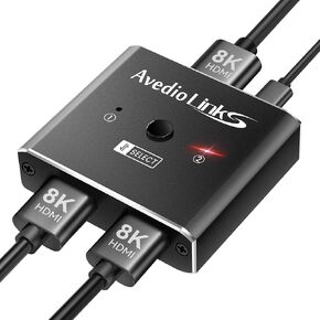 محول HDMI 4K 120 هرتز، وصلات avedio 8K HDMI 2.1 موزع تبديل 2 في 1، محول ثنائي الاتجاه من سبائك الألومنيوم يدعم Ultra HD 8K@60 هرتز 4K@144 هرتز عالي السرعة 48 جيجابت في الثانية (أخضر)