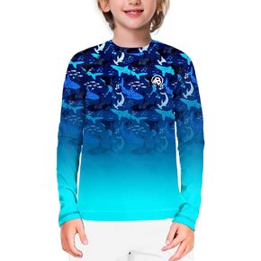 AOBUTE Unisex Kids Rash Guard Long Sleeve SPF 50+ Sun Shirt UV Protection Swim Shirts 3-12 Years