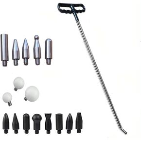 Paintless Dent Repair Tools 1 Pieces of Dent Removal Rods with Awl Head Dent Hail Repair Tools Paintless Dent Removal Kit Car Auto Body Dent Removal of Hail Dents and Door Ding (17 PCS)