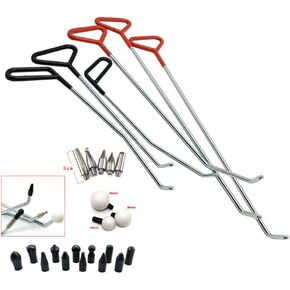 Paintless Dent Repair Tools 6 Pieces of Dent Removal Rods with Awl Head Paintless Dent Removal Kit Car Auto Body Dent Removal of Hail Dents and Door Ding (6pcs Rod 20 pcs Pen)