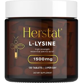 L-Lysine 1500mg | حمض الأميني الأساسي في فاعلية عالية ، أقراص خضار ، 120C