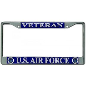 U.S. Air Force Veteran Chrome License Plate Frame